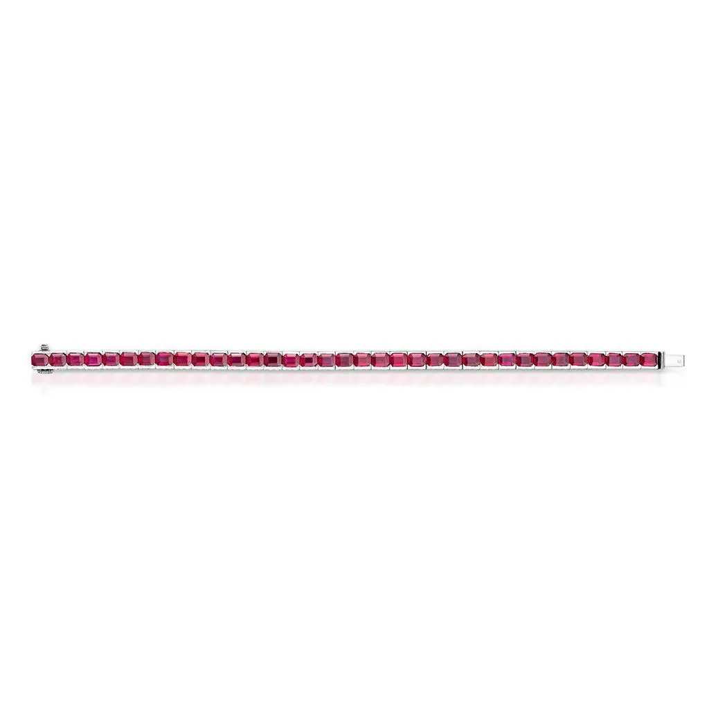 20.27 Carat Burmese Ruby Line Bracelet