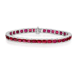 20.27 Carat Burmese Ruby Line Bracelet
