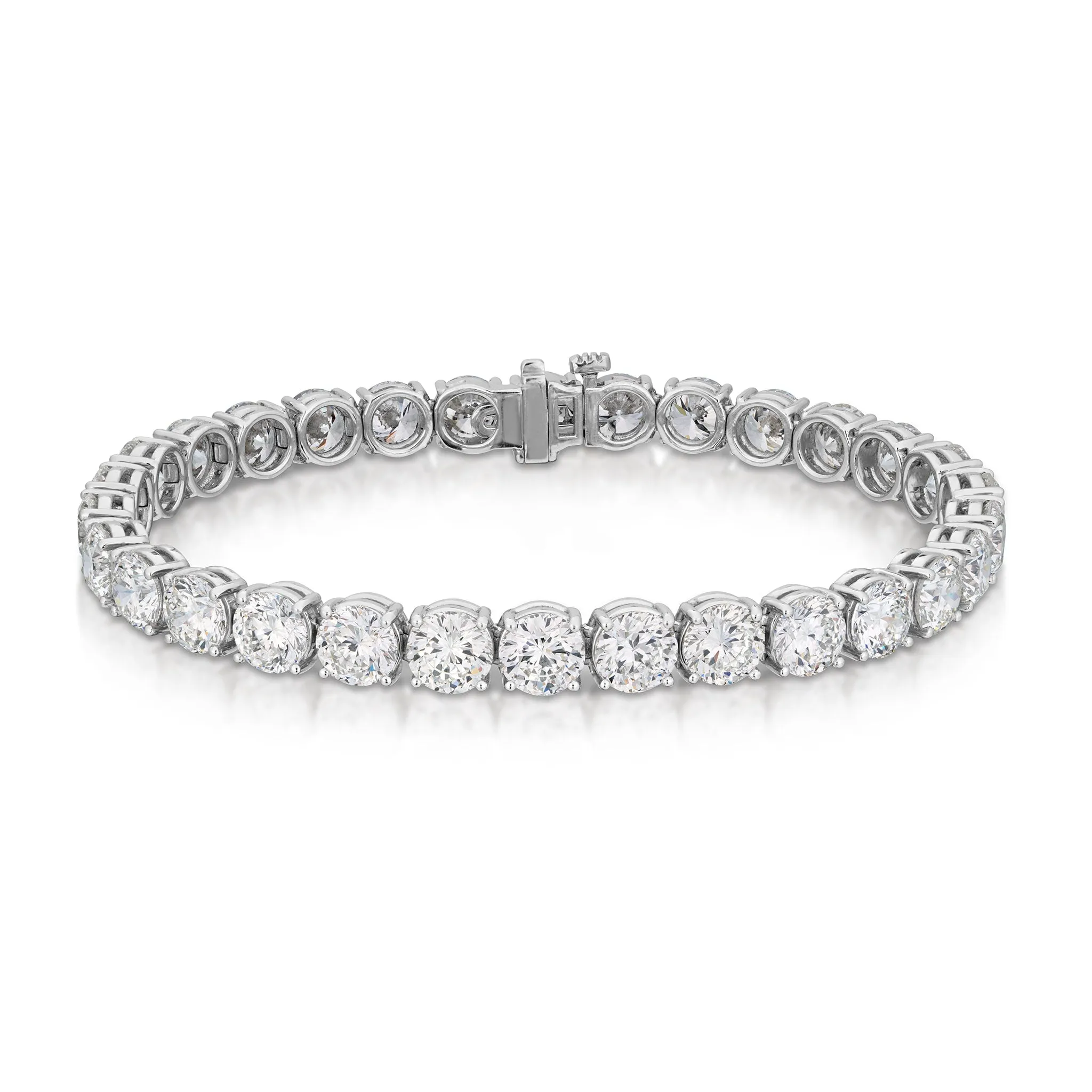 23.92 Carat Round Brilliant Cut Diamond Line Bracelet