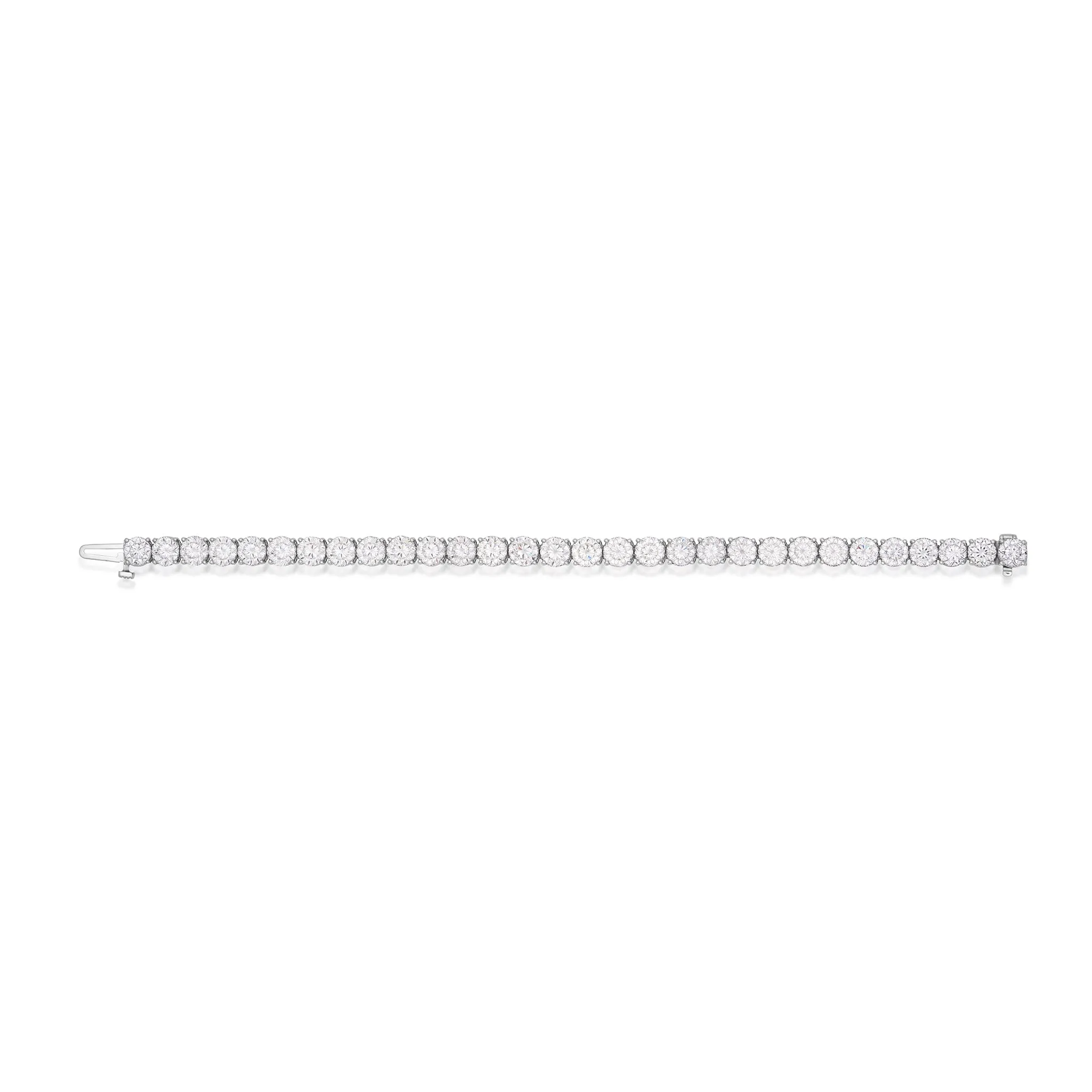 23.92 Carat Round Brilliant Cut Diamond Line Bracelet