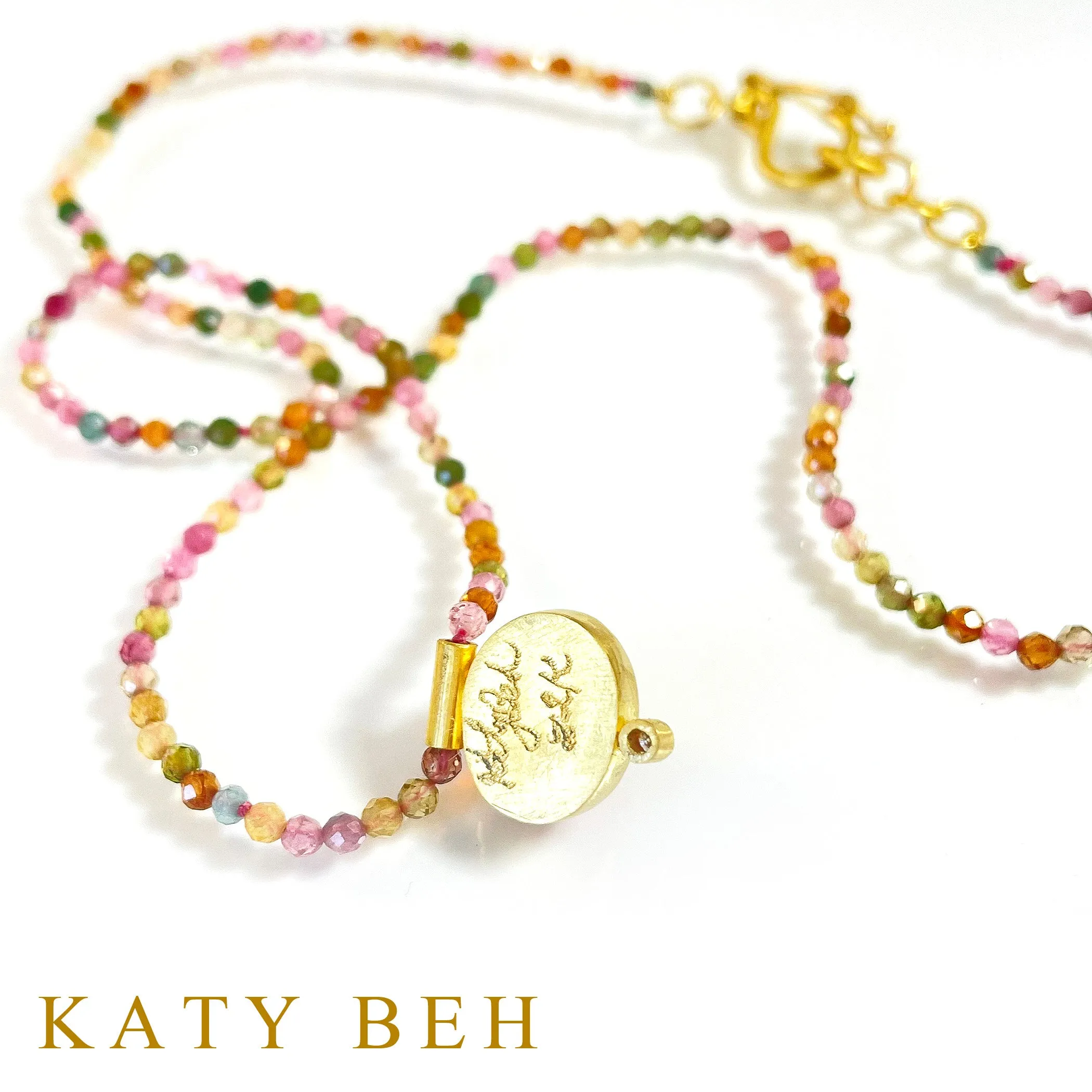Adelita Welo Opal, Diamond and Watermelon Tourmaline Necklace