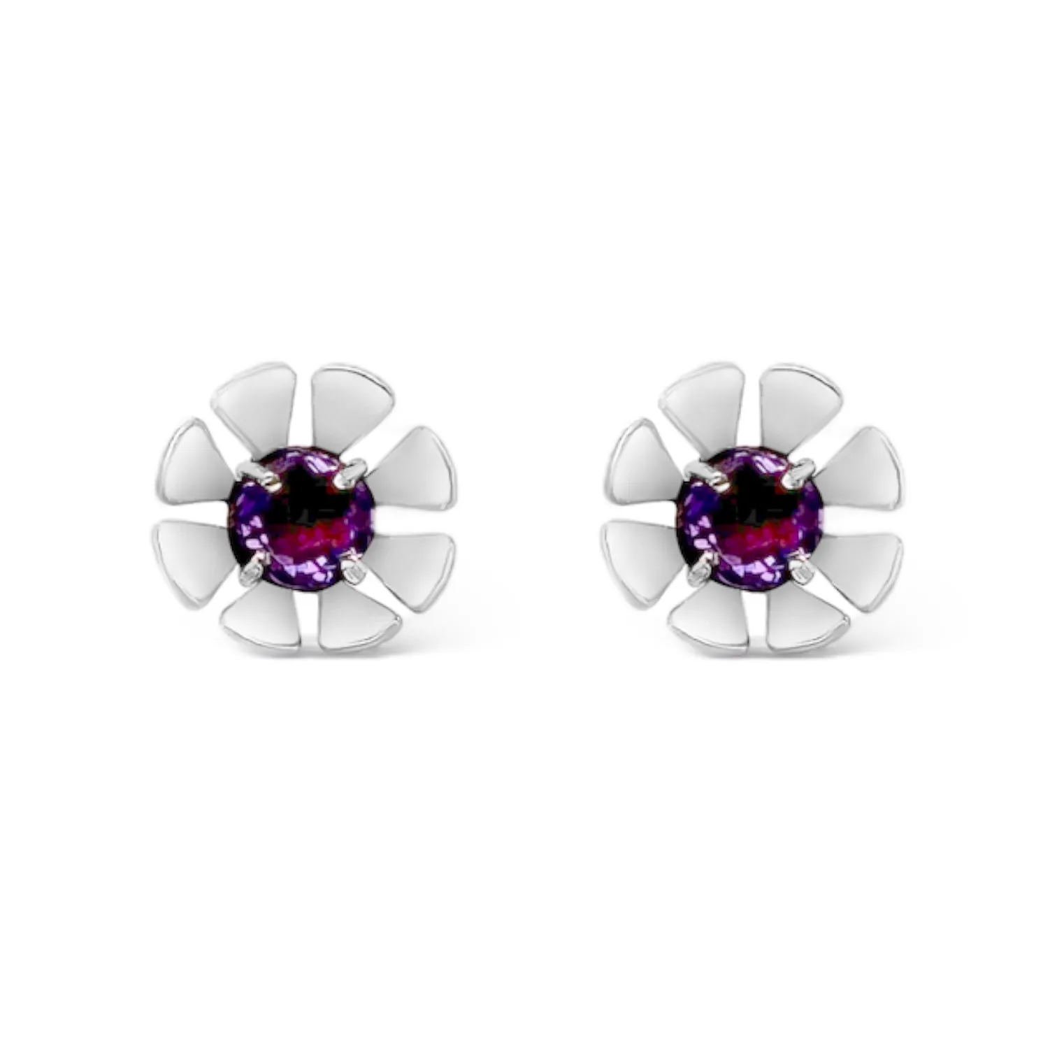 Amethyst Flower Earrings