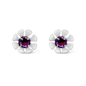 Amethyst Flower Earrings