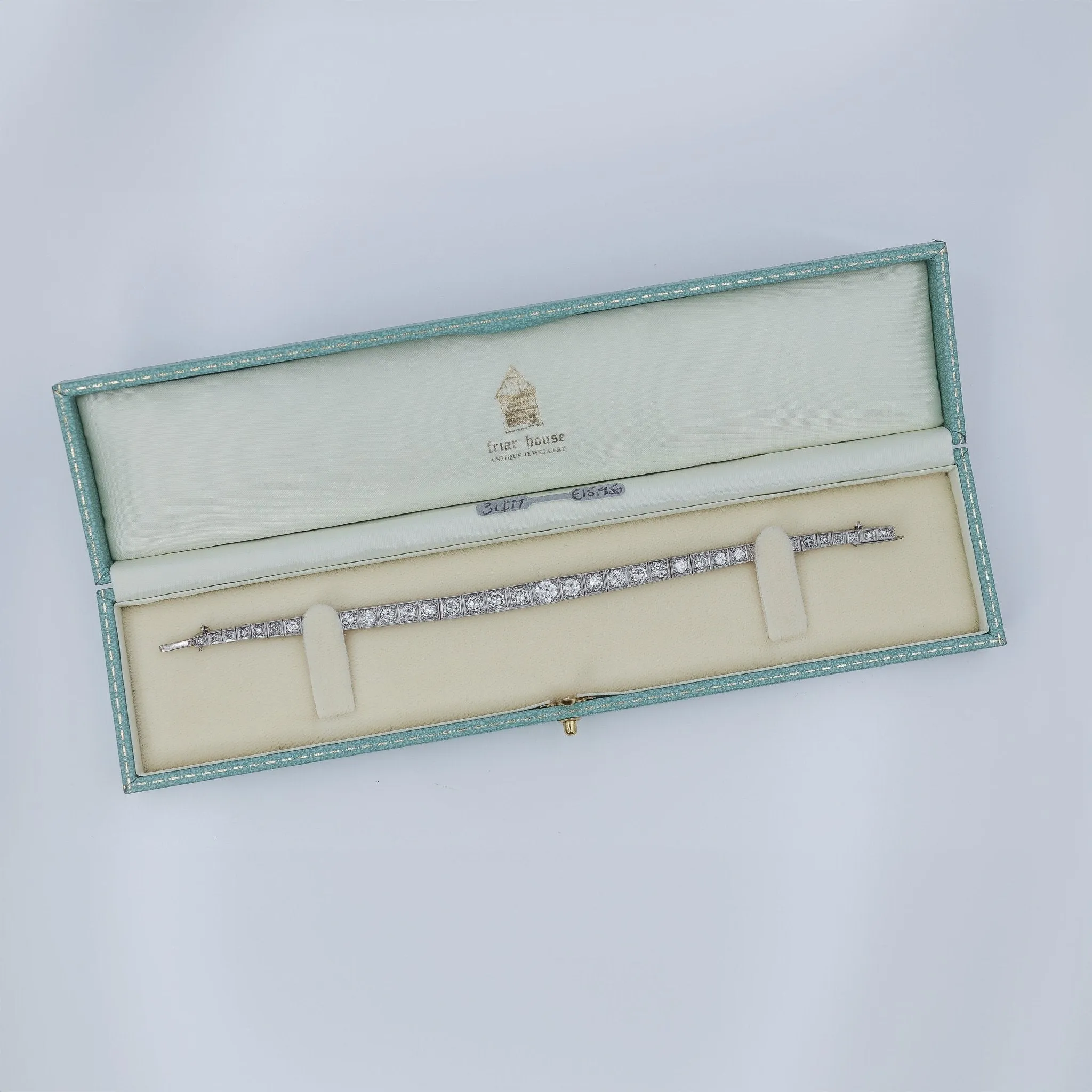 Art Deco 1930's Platinum 6.50 Carat Diamond Graduated Line Bracelet