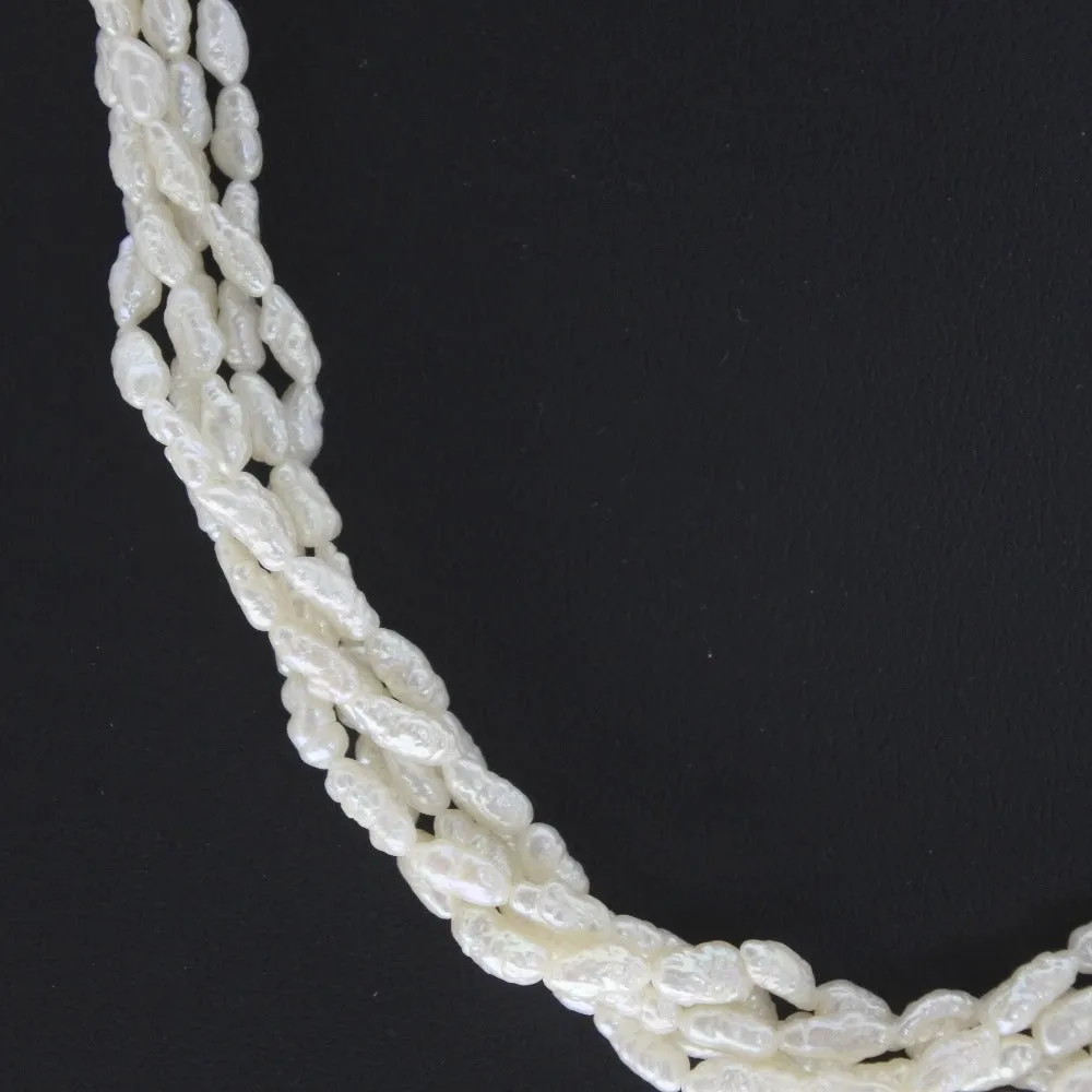 Baby Pearl Necklace Bracelet Set Silver