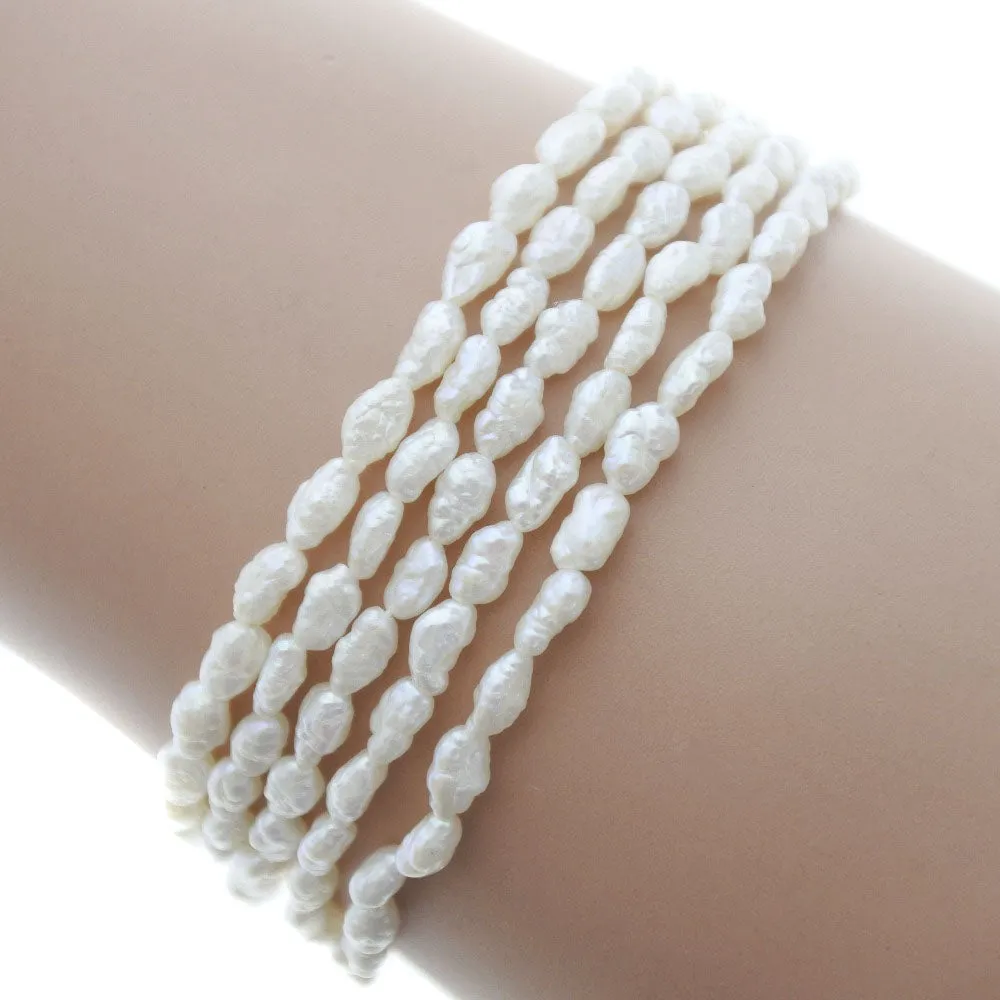 Baby Pearl Necklace Bracelet Set Silver