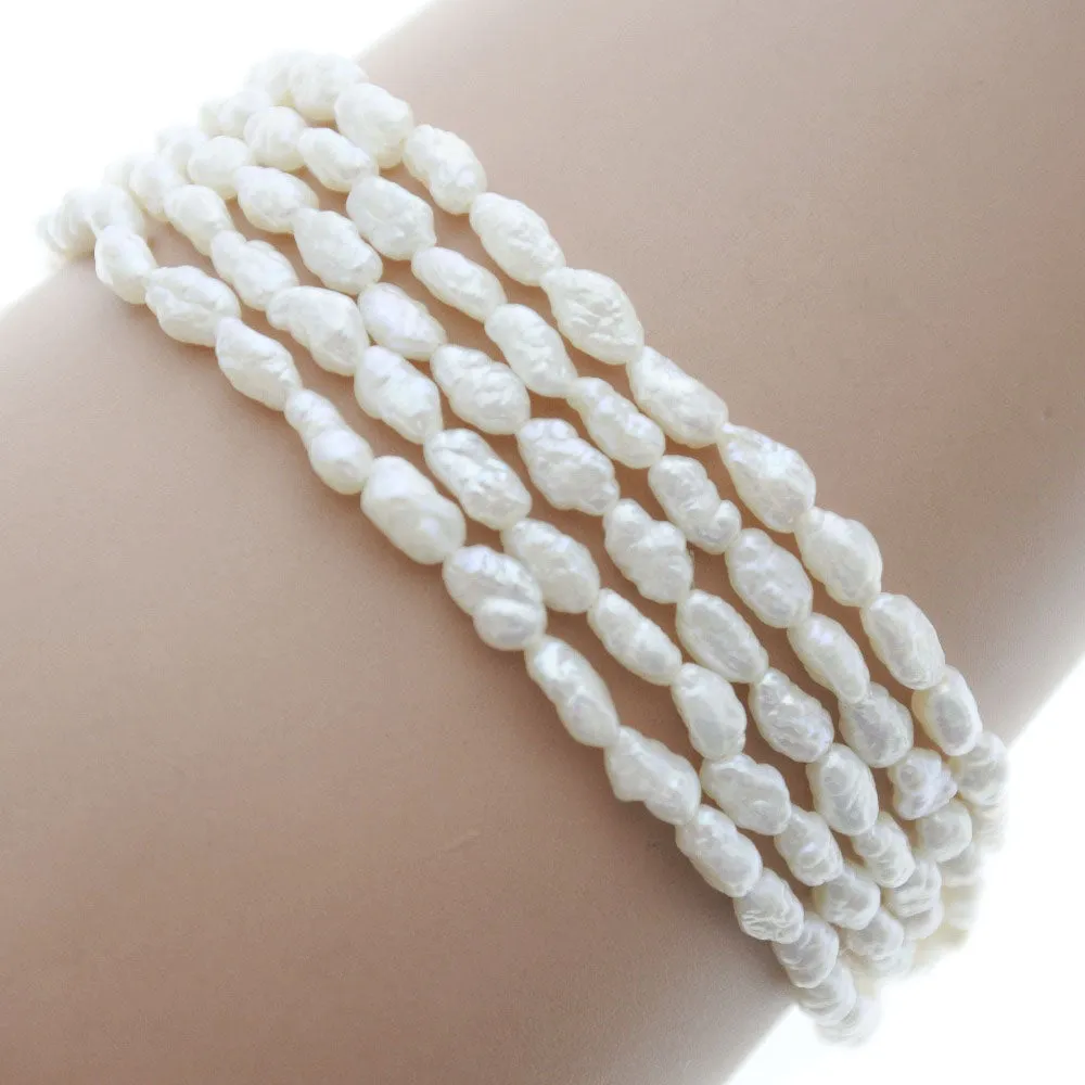 Baby Pearl Necklace Bracelet Set Silver