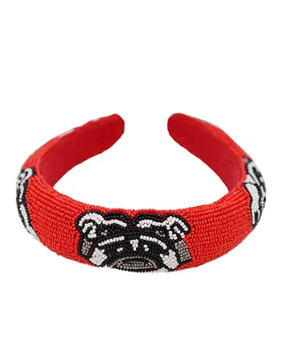 Beaded Georgia Bulldog Headband