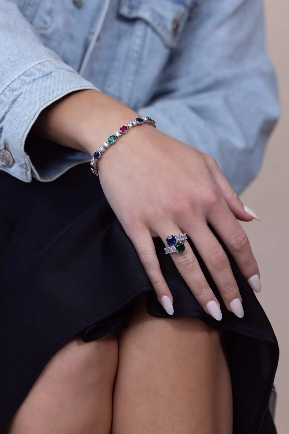 Bezel Set Oval Bracelet