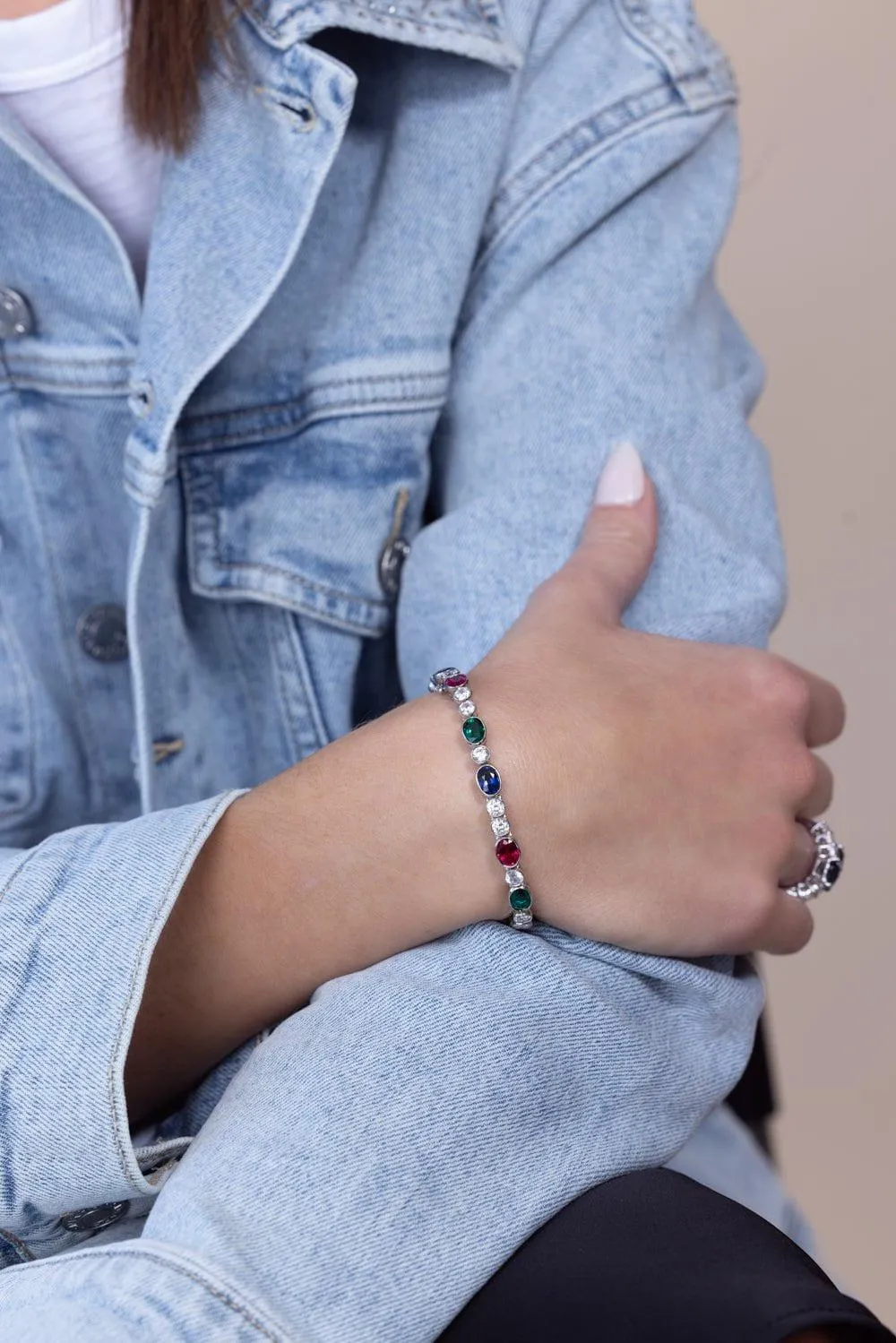 Bezel Set Oval Bracelet