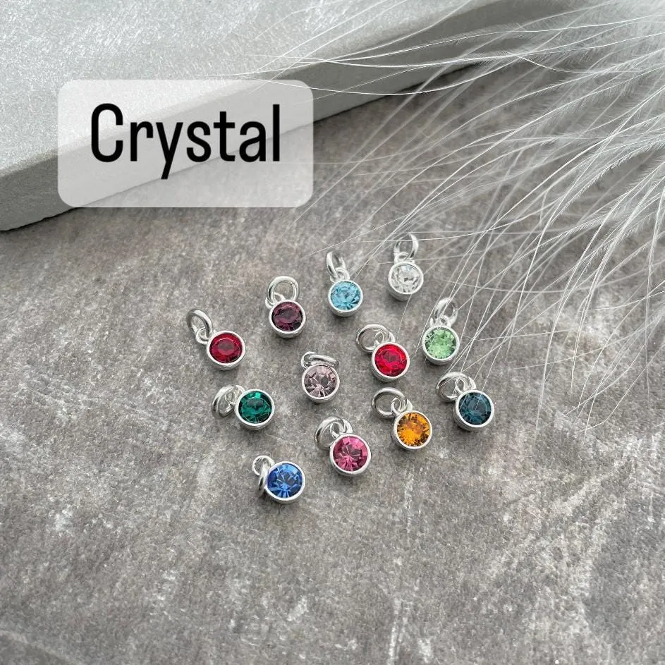 Birthstone Bracelets Set in Sterling Silver, Two Stacking Bracelets