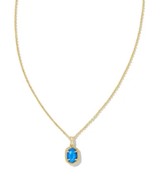 Daphne Frame Necklace -Bright Blue Opal