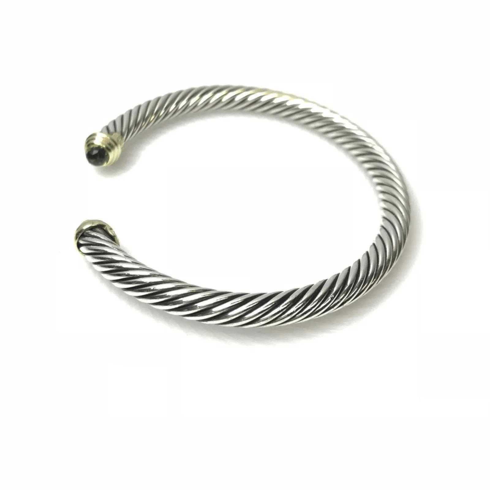David Yurman Cable Classic Bracelet with Peridot in Sterling Silver and 14K Yellow Gold