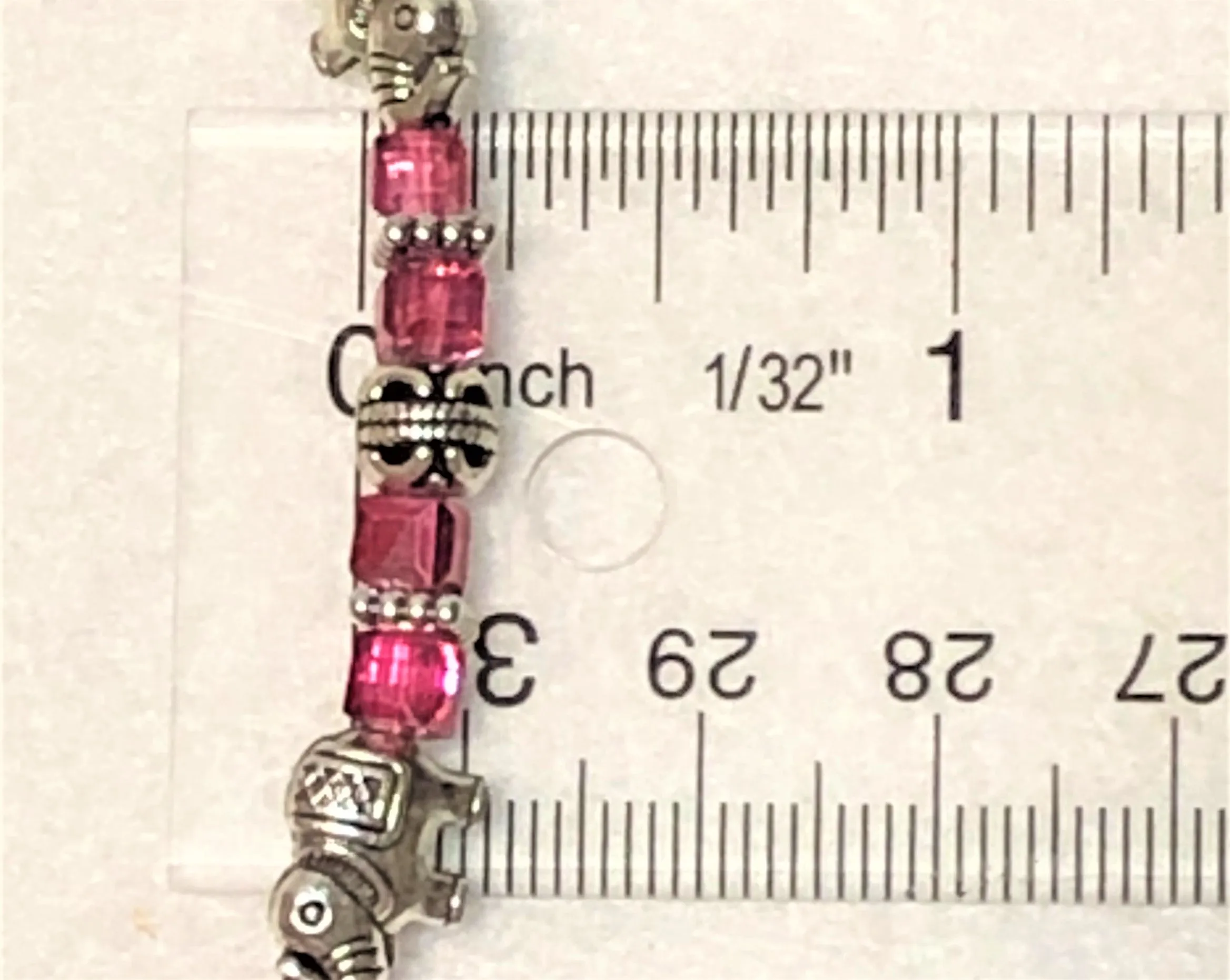 Elephant Stretch Bracelet - Crystal Bead Bracelet 13 COLORS - Peridot Green Crystal, Good Luck Strength and Wisdom Symbol
