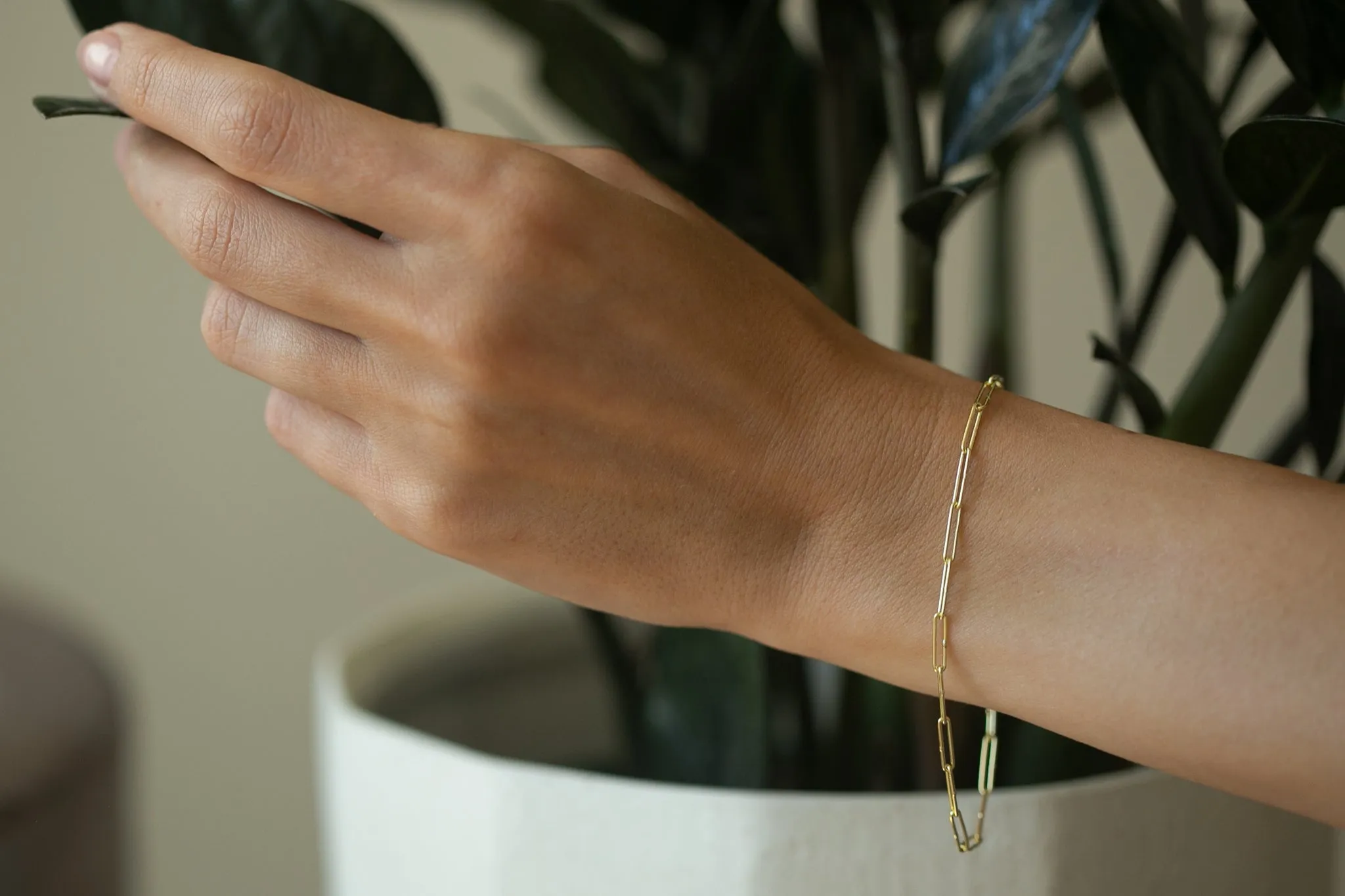 Elongated Silk Link Chain Bracelet