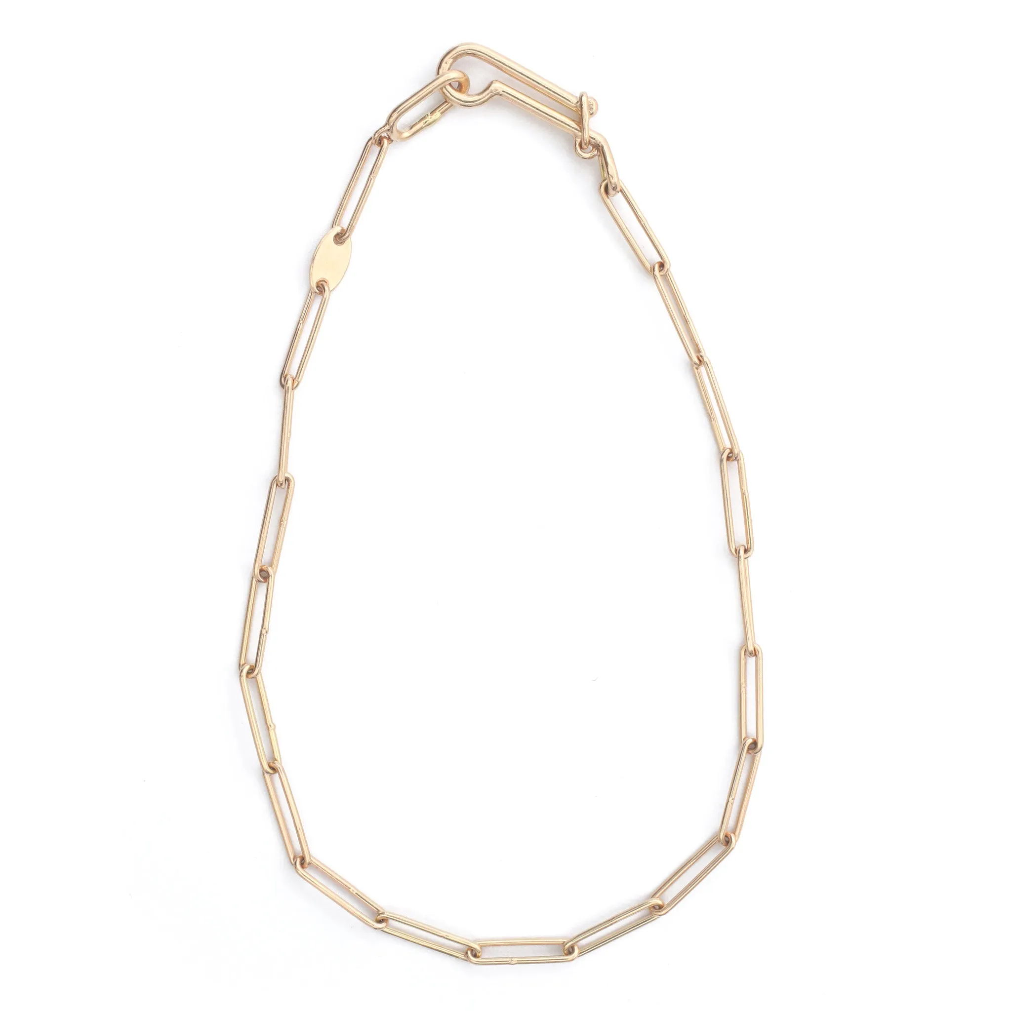 Elongated Silk Link Chain Bracelet