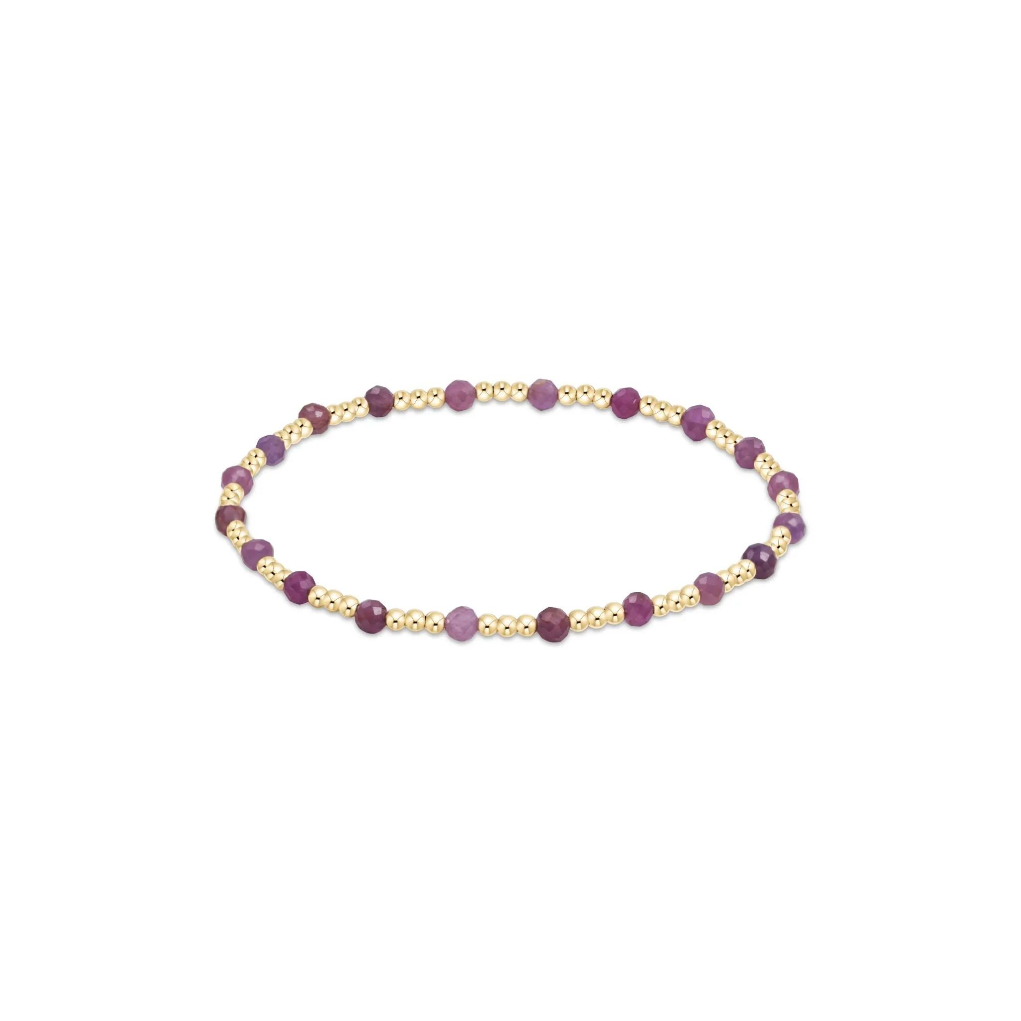 Enewton - Gemstone Gold Sincerity Pattern 3mm Bead Bracelet - Ruby