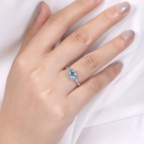 Gabriel & Co. White Gold Aquamarine Ring LR51435W45AQ