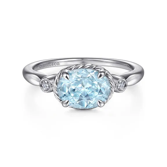 Gabriel & Co. White Gold Aquamarine Ring LR51435W45AQ
