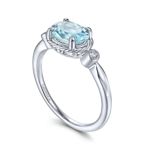 Gabriel & Co. White Gold Aquamarine Ring LR51435W45AQ