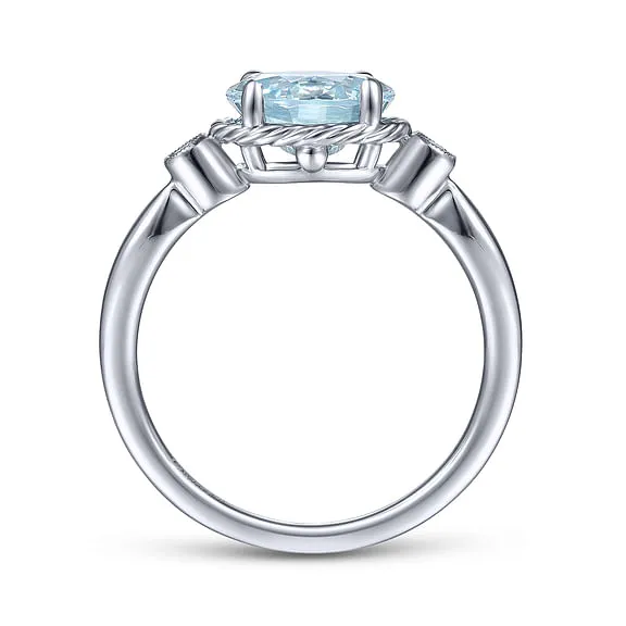 Gabriel & Co. White Gold Aquamarine Ring LR51435W45AQ