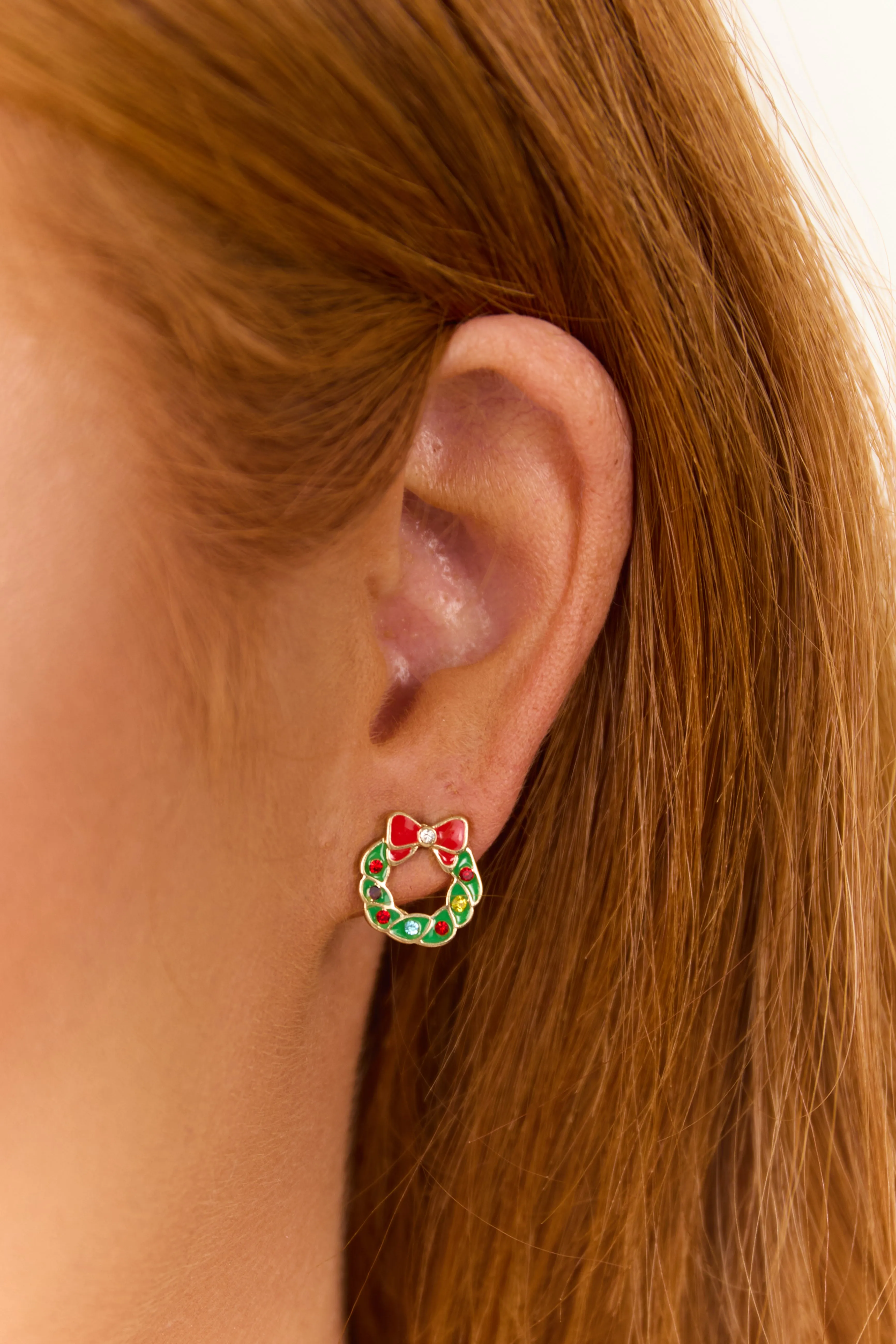 Gold Christmas Stud 3 Piece Earring Set
