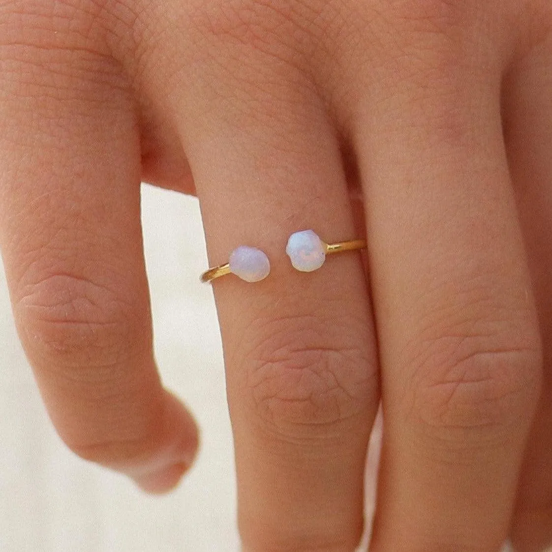 Gold Little Raw Opal Ring
