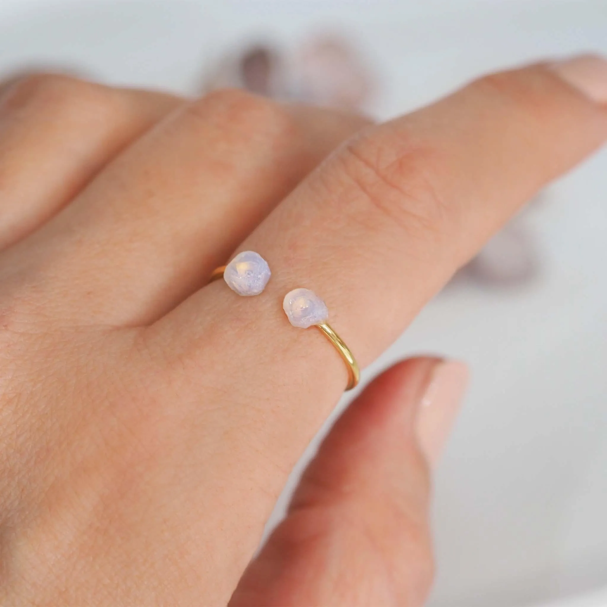 Gold Little Raw Opal Ring