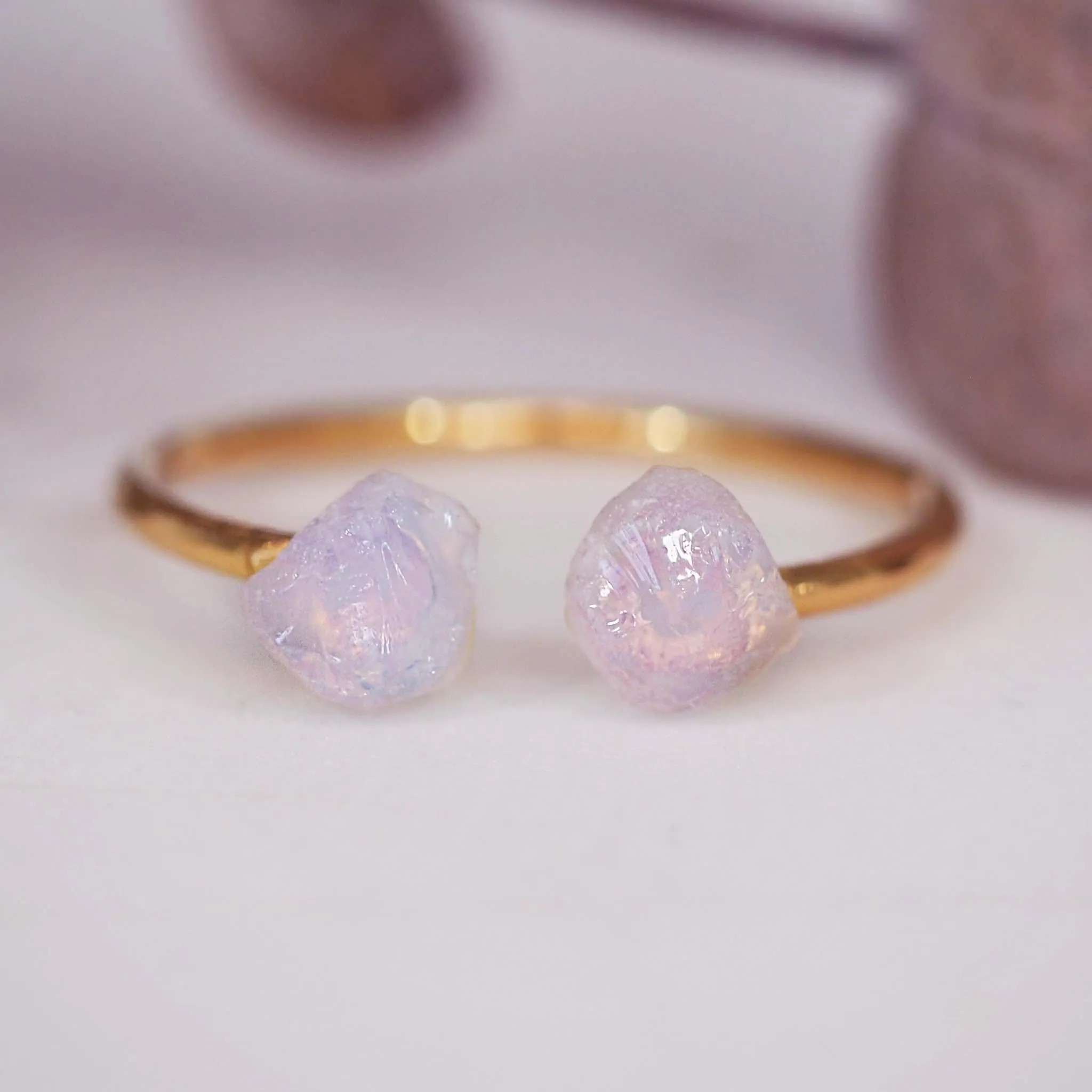 Gold Little Raw Opal Ring