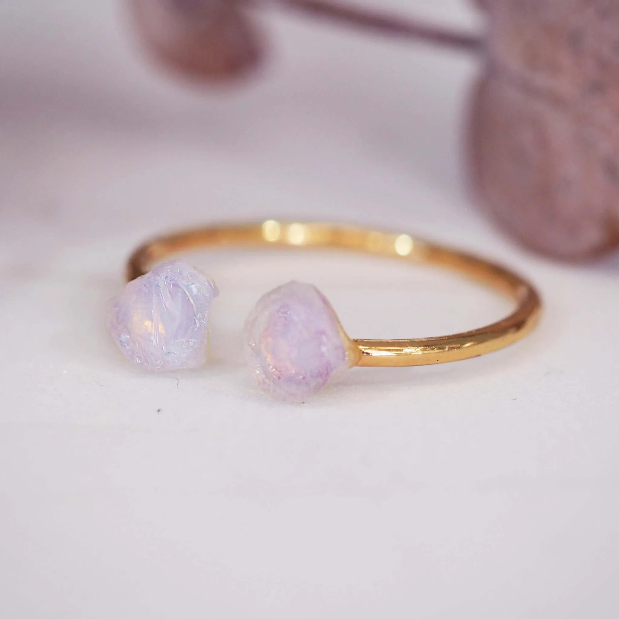 Gold Little Raw Opal Ring
