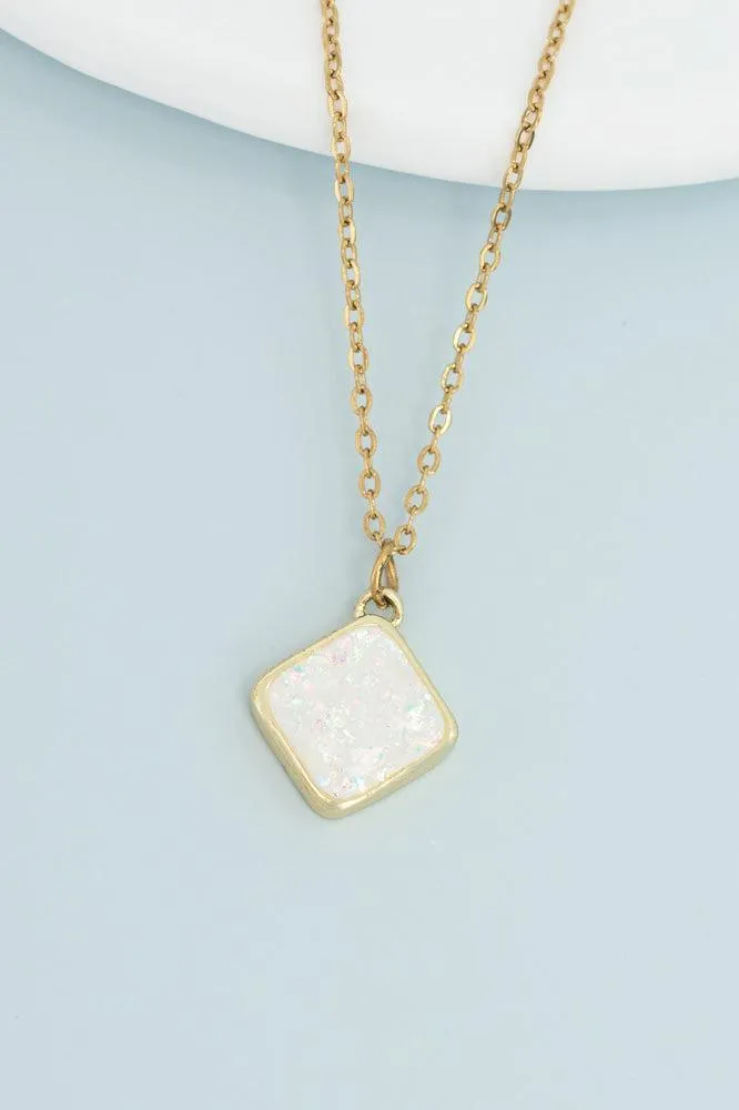 Gold Sparkling Opal Necklace, Give Freedom to Women!