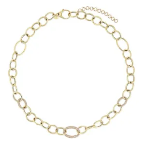 Graceful Diamond Clip Link Necklace