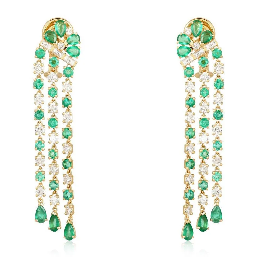 Graceful Reflection Diamond Drop Earrings