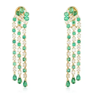 Graceful Reflection Diamond Drop Earrings