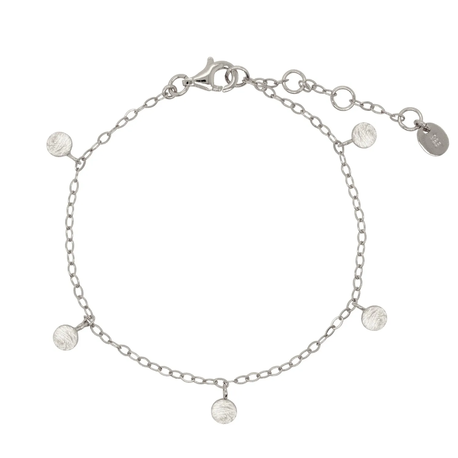 Hammered Disc Charm Bracelet