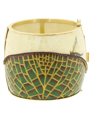 Marquetry Waterlily and Dragonfly Bracelet