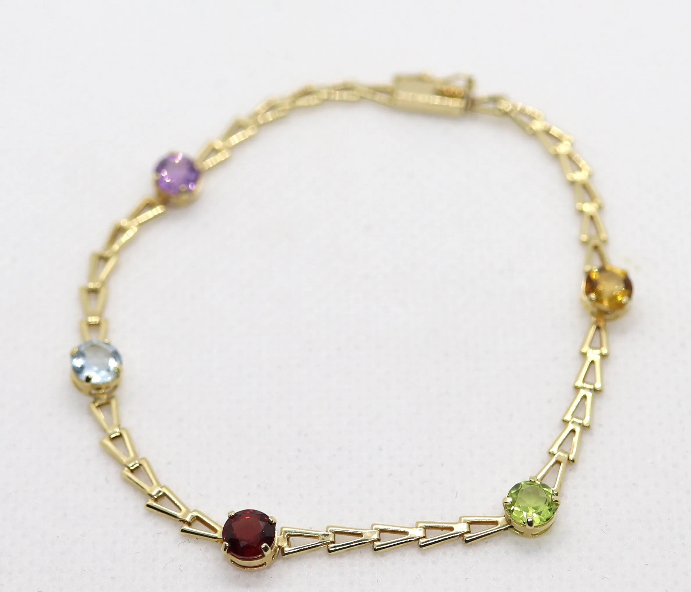 Multi-Color Gem Bracelet. 14k Chain 4 Color Bracelet. Imperial Gold Co. as advertised on QVC.
