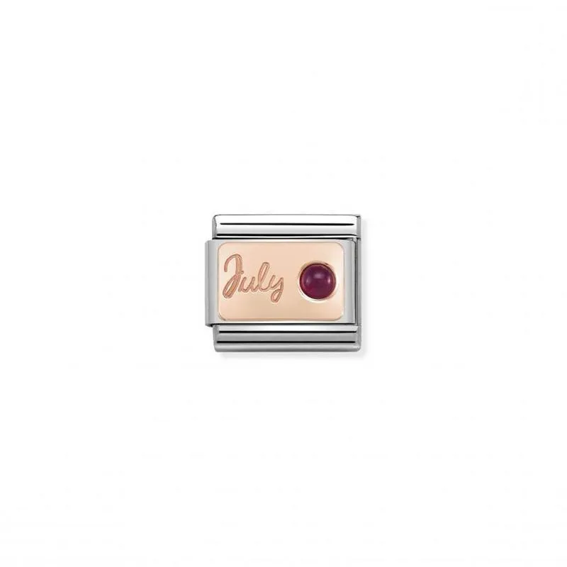 Nomination Composable Link July, Ruby Stone, 9K Rose Gold