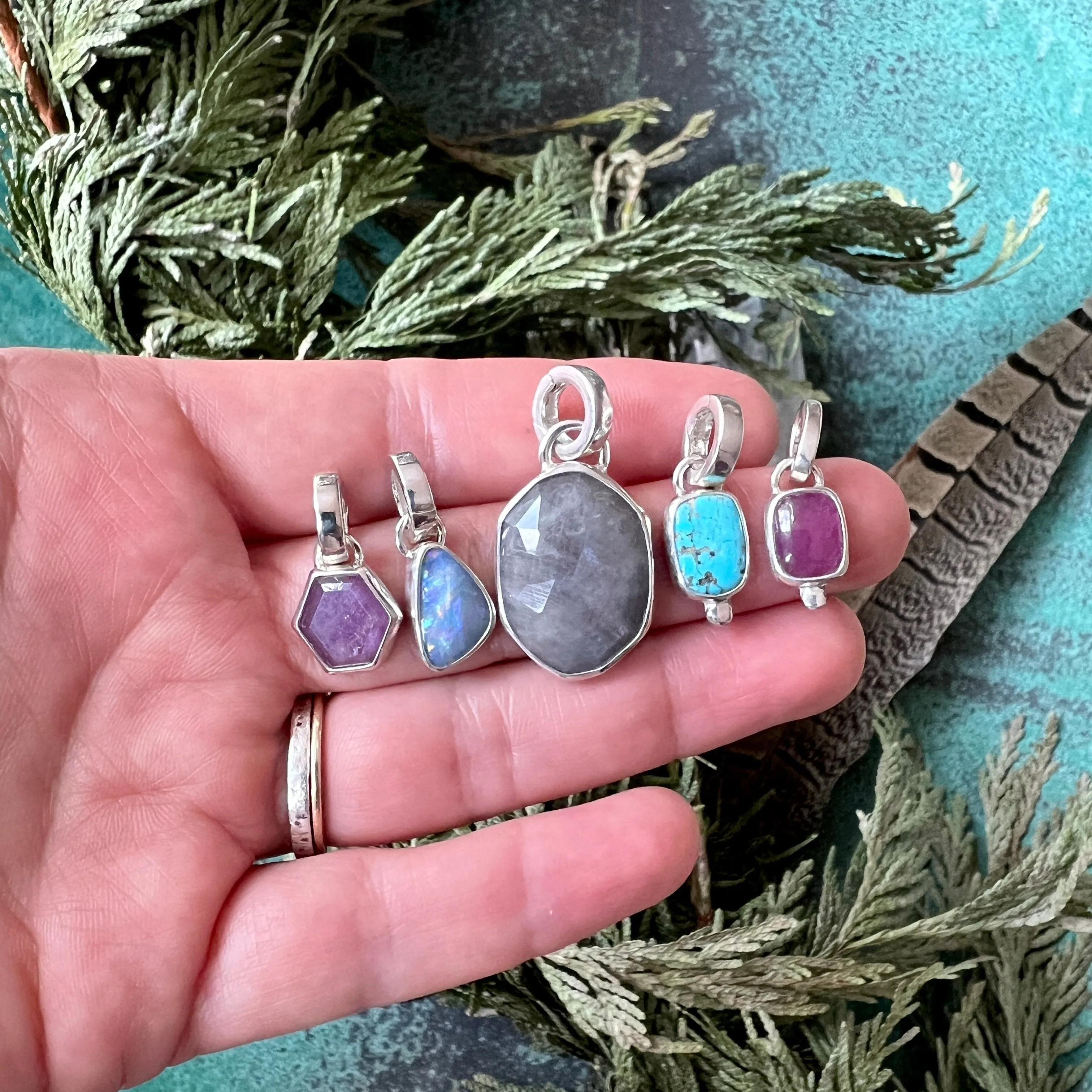 Opal Gemstone Charm w/ quick click clasp