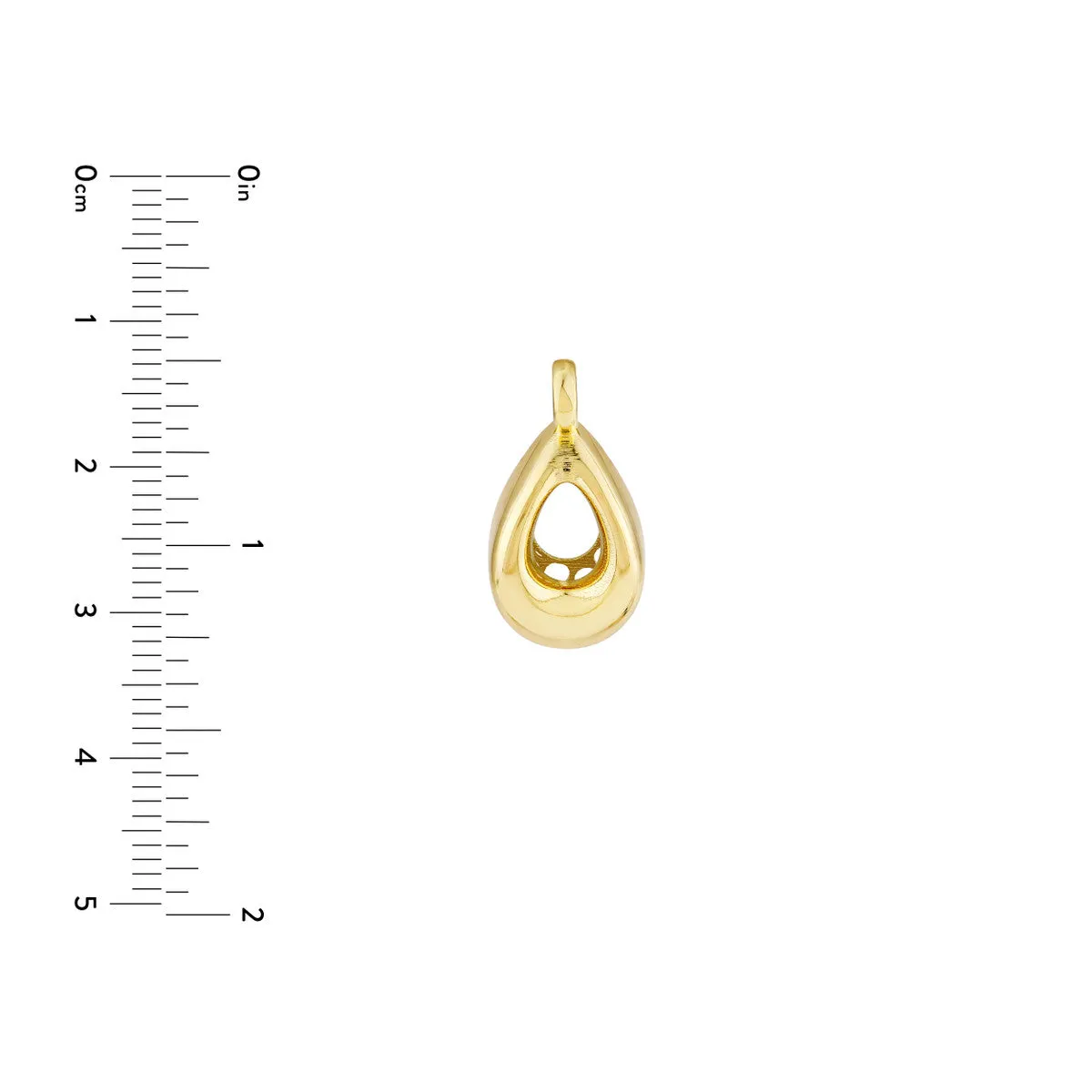 Open Teardrop Charm - 14K Yellow Gold Jump Ring Charm - by Dazyle