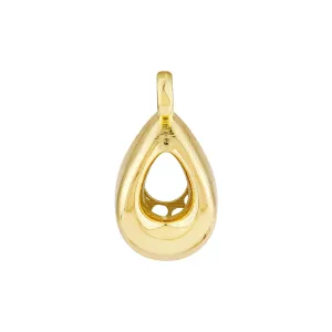Open Teardrop Charm - 14K Yellow Gold Jump Ring Charm - by Dazyle