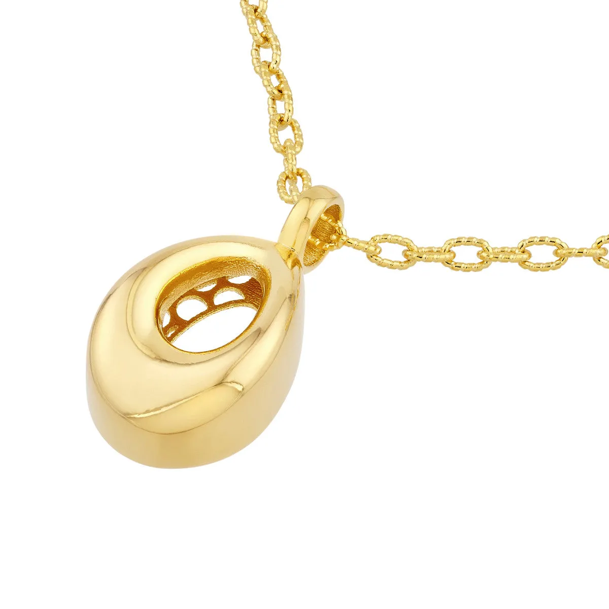Open Teardrop Charm - 14K Yellow Gold Jump Ring Charm - by Dazyle