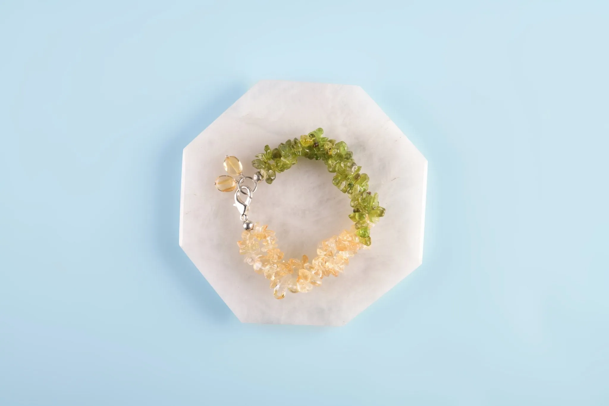 Peridot & Citrine Chipped Bracelet