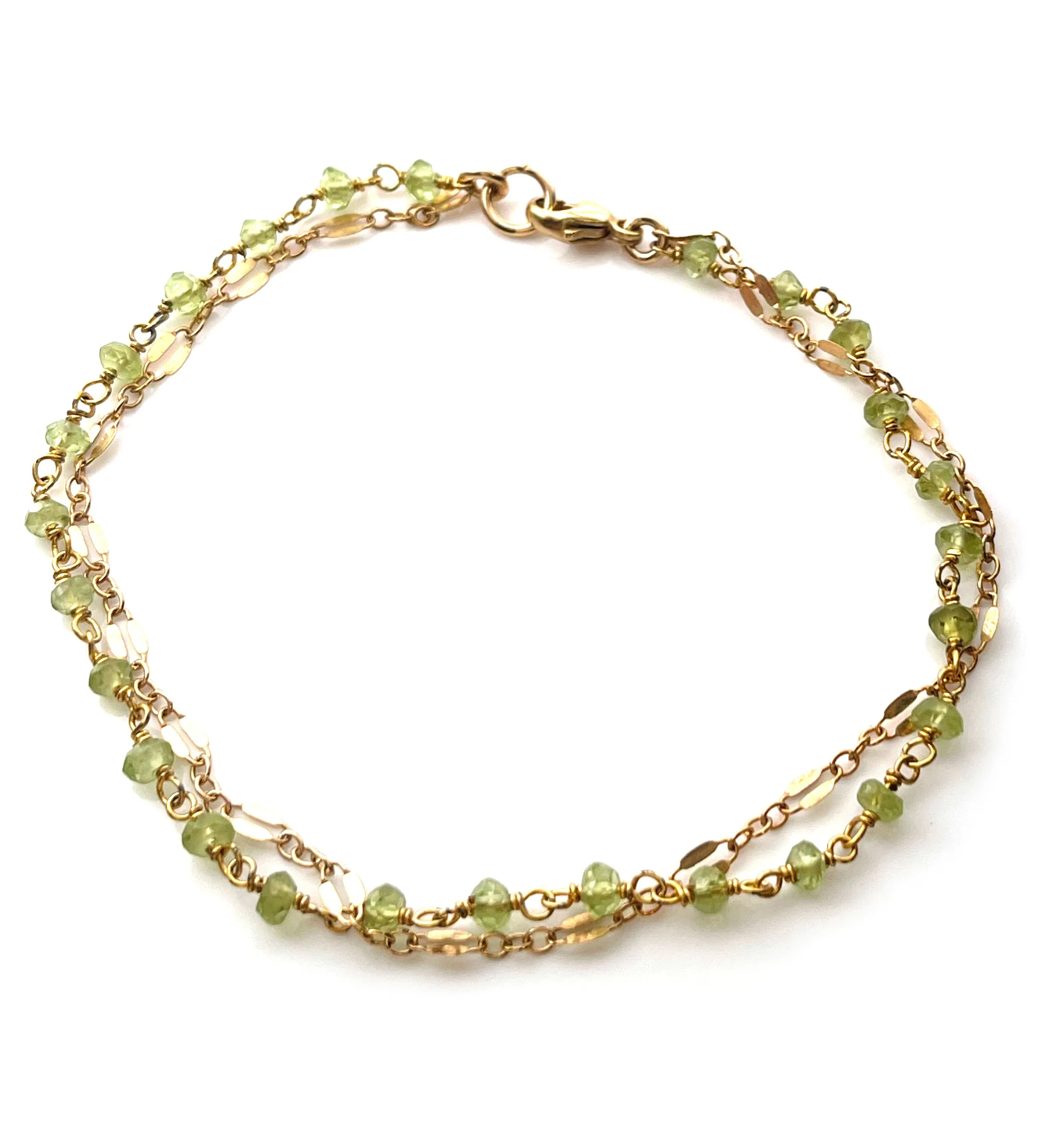 Peridot Dual Chain Bracelet