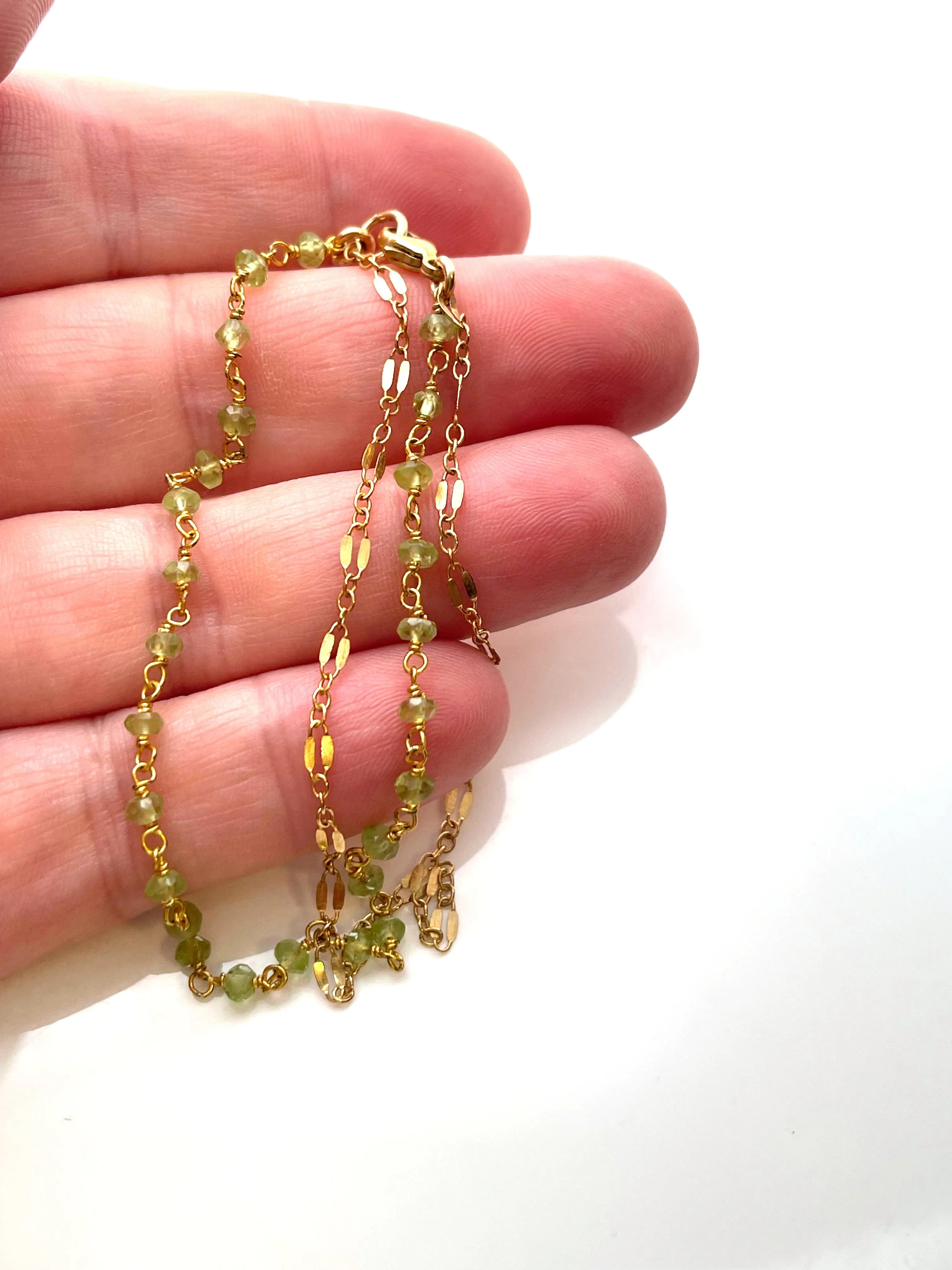 Peridot Dual Chain Bracelet