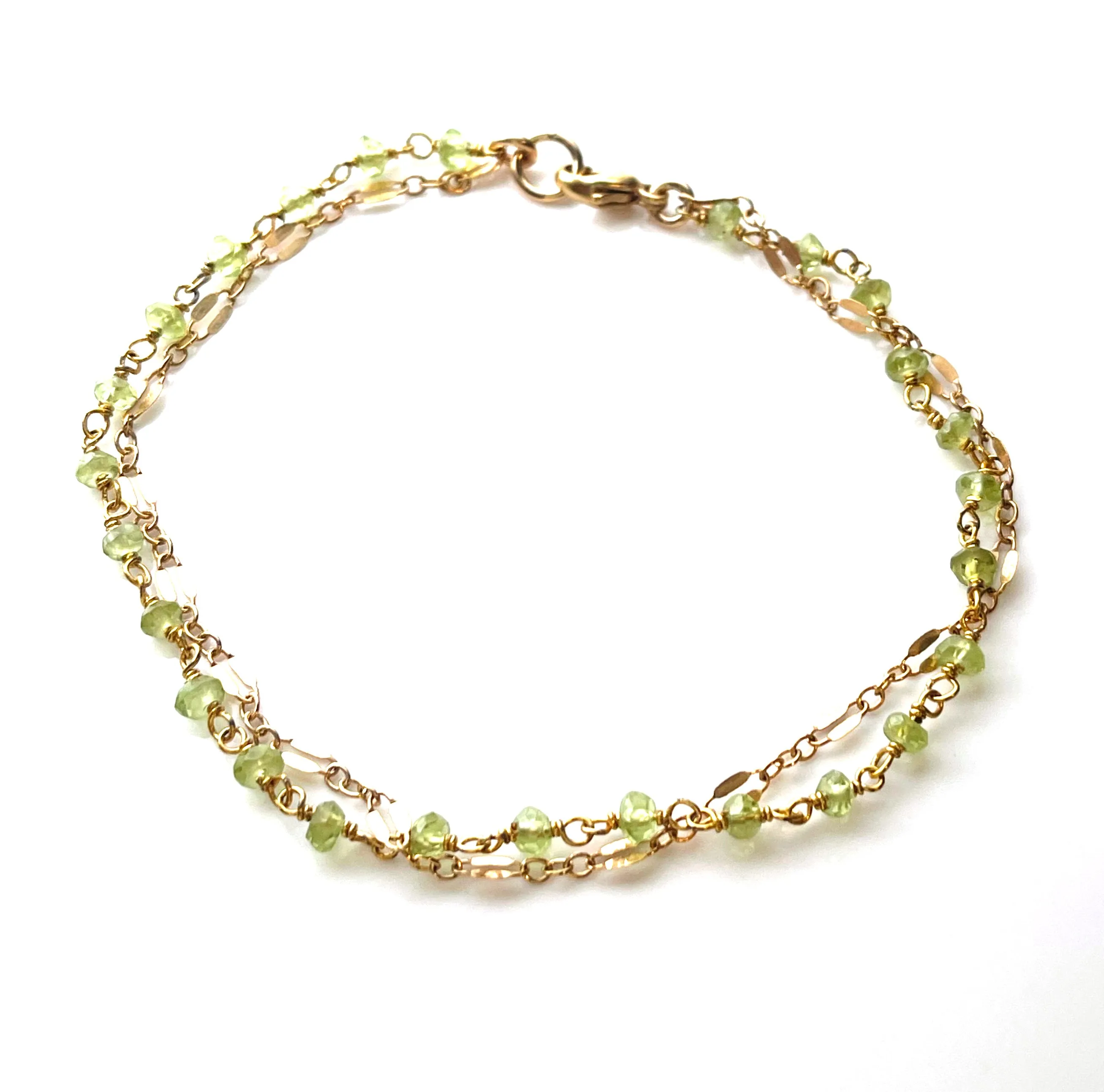 Peridot Dual Chain Bracelet