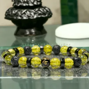 Peridot   OHM Mantra Prayer Focus Bead   Lava Stone   Ebony Wood Custom Size Round Smooth Stretch (8mm) Natural Gemstone Crystal Energy Bead Bracelet
