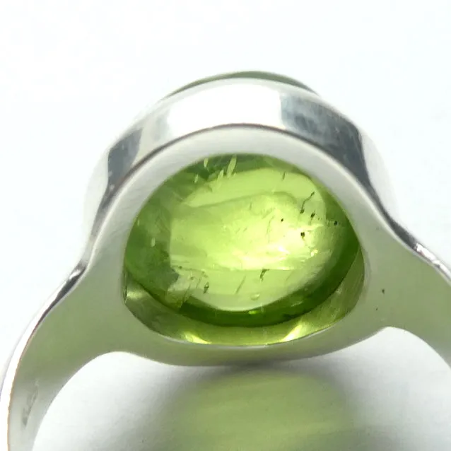 Peridot Ring, Large Cabochon Oval, 925 Silver p2