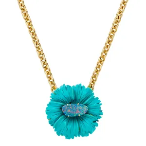Poppy Pendant Necklace Turquoise
