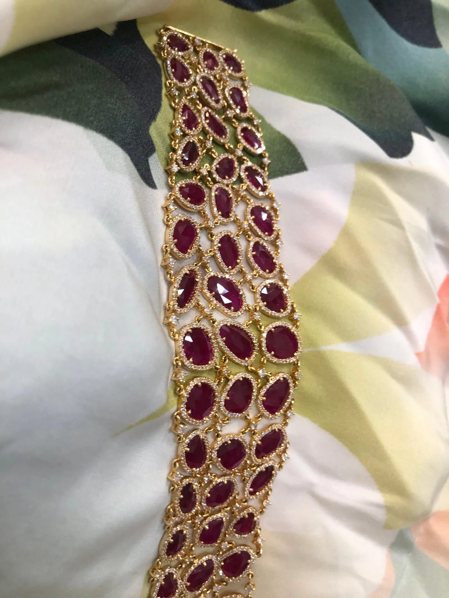 River Rock Ruby and Diamond 18K Yellow Gold Bracelet